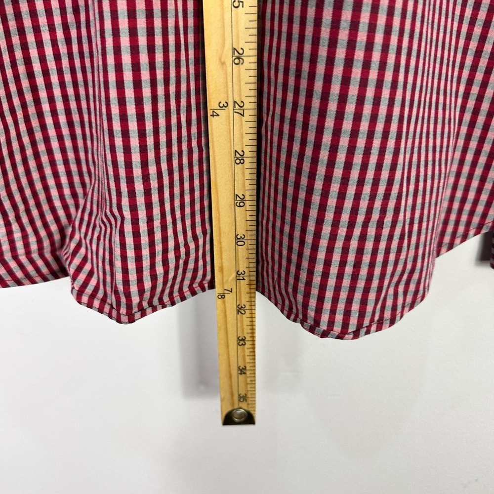 Banana Republic Shirt Mens L Burgundy Check Preppy Academia Quiet Luxury Cotton - Picture 6 of 7